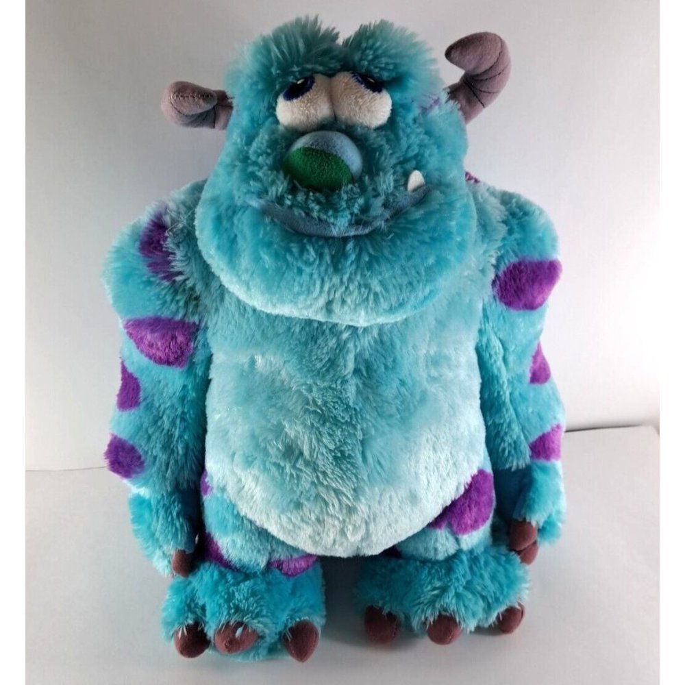 Disney Pixar Sully Plush Monsters Inc 17" Large Blue PUrple Horns Standing